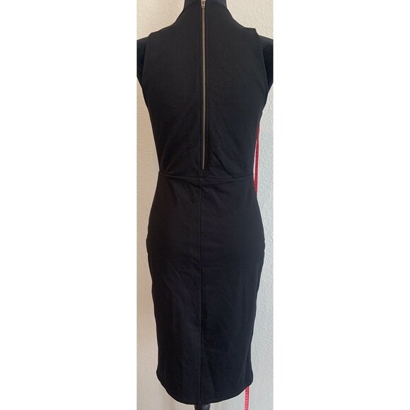 MICHELLE MASON Womens MSRP $450 BLACK Sleeveless Sheath Dress SZ M Cutouts - Picture 4 of 9